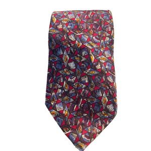 Guy Laroche Couture Geometric Abstract Silk Tie Multicolor Vintage Designer Z-27
